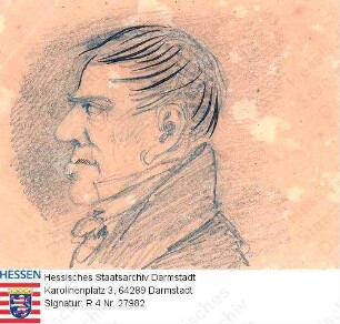 N.N., Profilskizze eines Mannes / rechtes Profil-Kopfbild