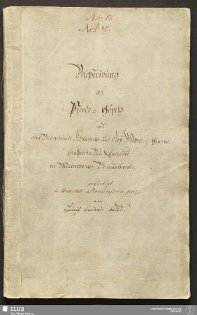 Beschreibung des Pferde-Göpels auf dem Berggebäude Abraham und drey Weiber Gemeinschaftlicher Bau Fundgrube in Marienberger Bergamtsrevier - 17.6587 4.