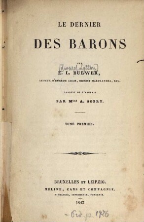 Le dernier des barons, 1