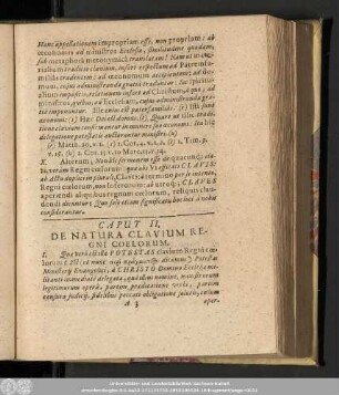 Caput II. De Natura Clavium Regni Coelorum.