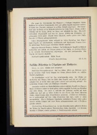 Russische Mißerfolge in Ostgalizien und Wolhynien.