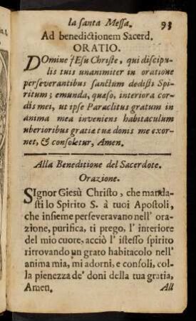 93-96, Ad benedictionem Sacerd. Oratio; ...