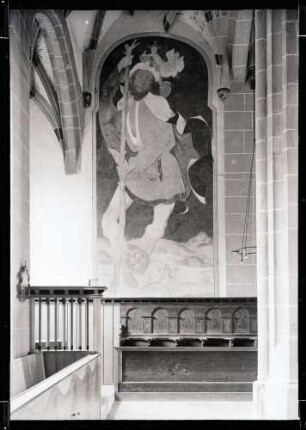 Alexanderkirche; Wandbild Christophorus, vor der Restaurierung