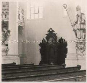 Steingaden, Wallfahrtskirche zum Gegeißelten Heiland auf der Wies, Beichtstuhl