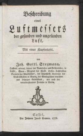 Beschreibung eines Luftmessers der gesunden und ungesunden Luft