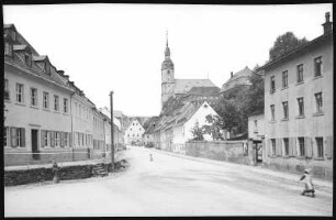 Zschopau. Lange straße mit Martinskirche