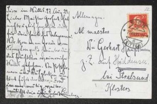 Brief von Herbert Eulenberg und Hedda Eulenberg an Gerhart Hauptmann