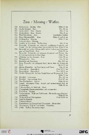 Zinn / Messing / Waffen (Nr. 710-743)