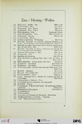 Zinn / Messing / Waffen (Nr. 710-743)