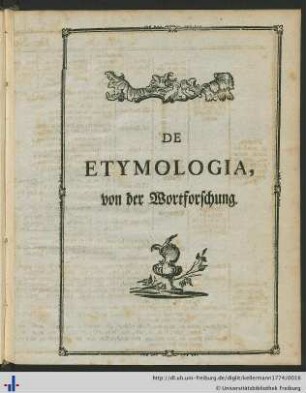 De Etymologia, von der Wortforschung.