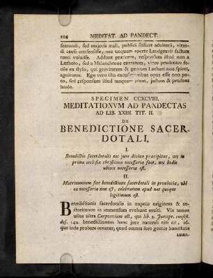104-160, Ad Lib. XXIII. tit. II. De Ritu Nuptiarum