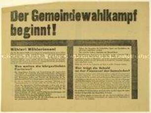 Aufruf der SPD zu den Kommunalwahlen 1929