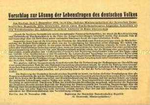 Flugschrift mit dem Text des Schreibens von Grotewohl an Adenauer über Verhandlungen zur Bildung eines gesamtdeutschen Konstituierenden Rates