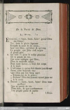 De la Parole de Dieu