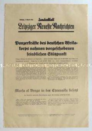 Sonderblatt der "Leipziger Neuesten Nachrichten" zu Kämpfen in Nordafrika