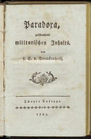 Paradoxa : gröstentheils militarischen Inhalts