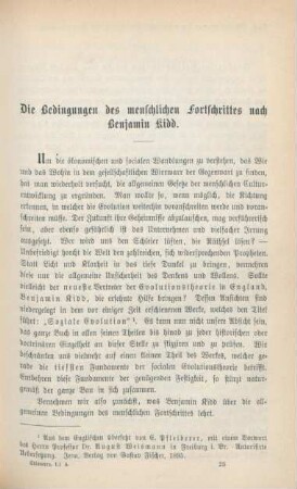 341-357 Die Bedingungen des menschlichen Fortschrittes nach Benjamin Kidd