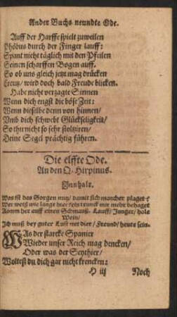 [Die elffte Ode. - Die zwantzigste Ode.]
