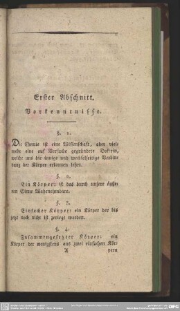 Erster Abschnitt. Vorkenntnisse