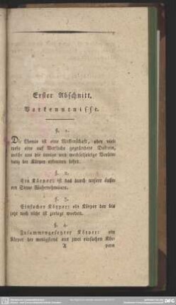 Erster Abschnitt. Vorkenntnisse