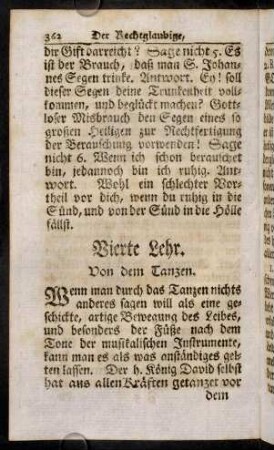 362-378, Vierte Lehr. Von dem Tanzen