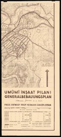 Gesamtbebauungsplan Ankara: rechtsseitig mittlerer und unterer Teil 1:4000