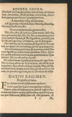 Dativi Regimen.