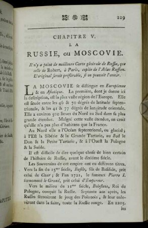 Chapitre V. La Russie, ou Moscovie.