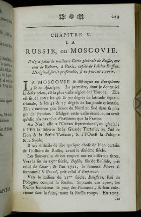 Chapitre V. La Russie, ou Moscovie.