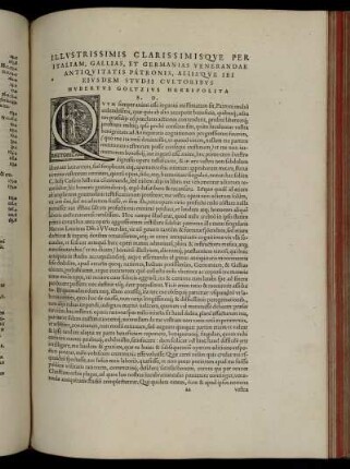 Illustrissimis clarissimisque per Italiam, Gallias, et Germanias venerandae antiquitatis patronis,[...]