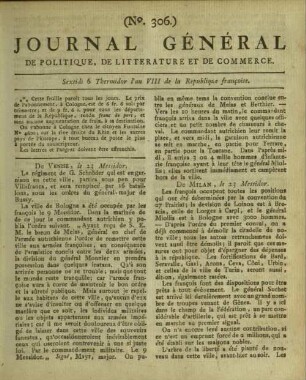 Journal général de politique, de littérature et de commerce. 1793-1802