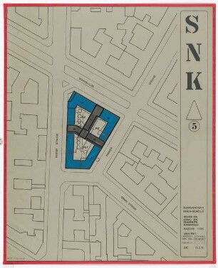 Blocksanierung Reuter Straße, Donau Straße, Pannierstraße, Sonnenallee, Berlin-Neukölln: Variante 5: Flache Randbebauung mit überlagerter Hochstruktur, 4-10 Obergeschosse 1:500