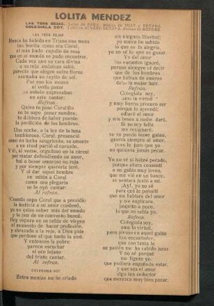 Colegiala soy : Letra de Álvaro Retana. Música de Méndez.