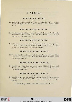 II. Miniaturen (Nr. 282-307)
