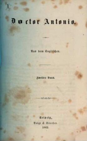 Doctor Antonio : Aus dem Englischen, 2