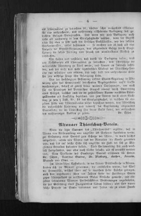 Altonaer Thierschutz-Verein.