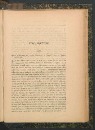 Letras argentinias : Poesía