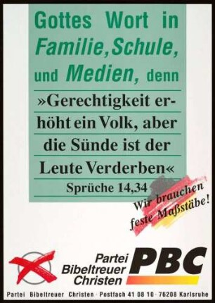 PBC, Landtagswahl 1996