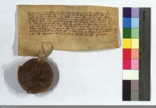 Cunrat und Hette, Eheleute, verkaufen dem Arnold von Hurle sieben Morgen Landes an dem Berg bei Michelbach für acht Pfund Heller.