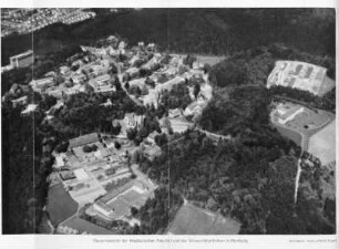 Gesamtansicht der Medizinischen Fakultät und der Universitätskliniken in Homburg