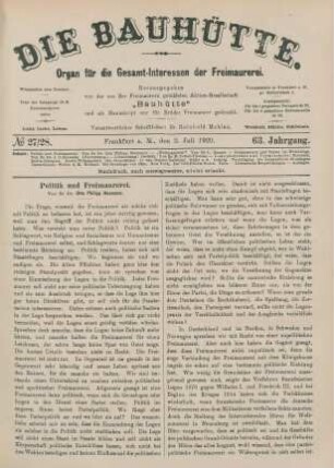 No 27/28. Frankfurt a. M., den 3. Juli 1920. 63. Jahrgang.