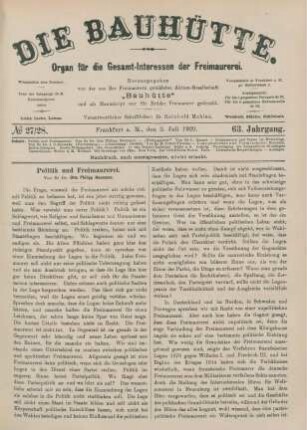 No 27/28. Frankfurt a. M., den 3. Juli 1920. 63. Jahrgang.