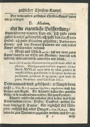 B. Modum, oder die eigentliche Beschreibung/ [...]