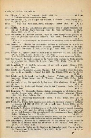 Antiquarischer Anzeiger von Joseph Baer & Co., Frankfurt a.M.. 339. 1884