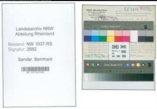 Entnazifizierung Bernhard Sander , geb. 00.00.0000 (Lehrer)