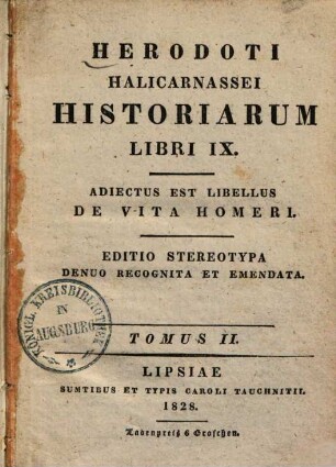 Herodoti Halicarnassei Historiarum Libri IX, 2