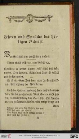I. Lehren und Sprüche der heiligen Schrift