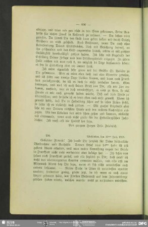 Friedrich von Schlegel an August Wilhelm von Schlegel, Frankfurt am Main, 19.07.1818