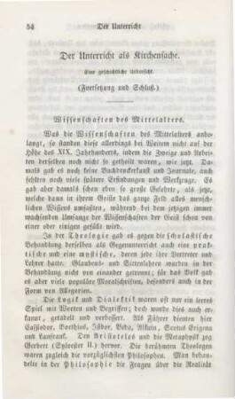 54-86 Der Unterricht als Kirchensache : eine geschichtliche Übersicht (Fortsetzung und Schluß)