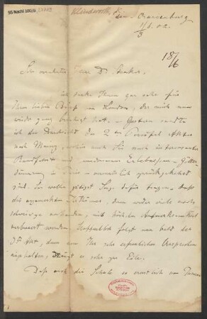 Brief an Ludwig Strecker  an B. Schott's Söhne : 01.06.1902
